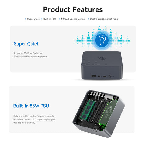 Beelink EQi12 Intel® Core 1220P / 1235U / 12450H / 12650H