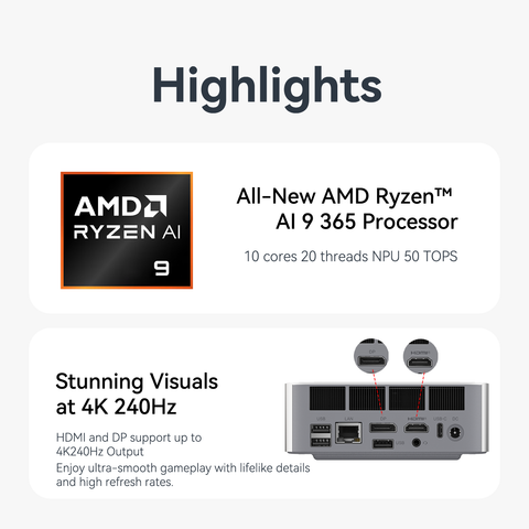Beelink SER9 PRO AMD Ryzen™ Al 9 365