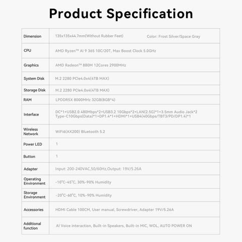 Beelink SER9 PRO AMD Ryzen™ Al 9 365