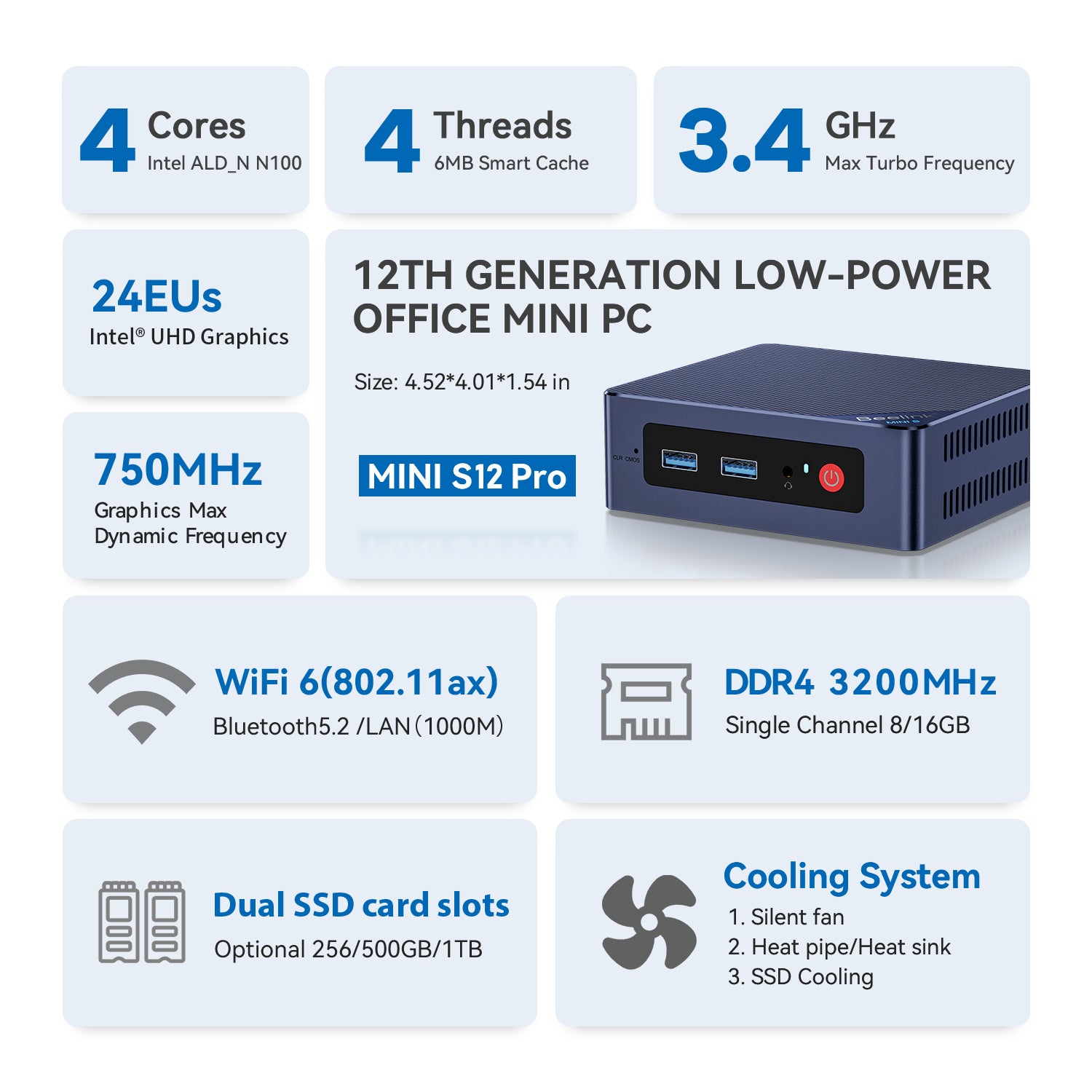 Beelink MINI S12 Pro Intel® Alder Lake N100