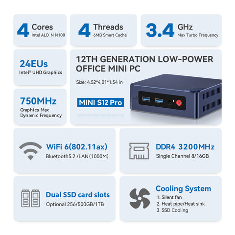 Beelink MINI S12 Pro Intel® Alder Lake N100