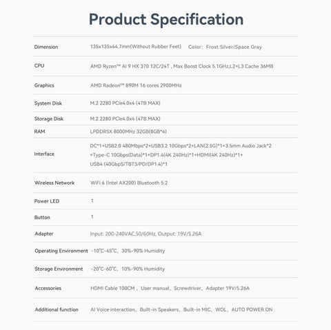 Beelink SER9 PRO AMD Pro Ryzen™ AI 9 HX 370
