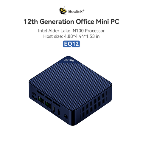 Beelink | Beelink EQ12 N100 Intel 12th Gen 4 Cores 3.4 GHz 