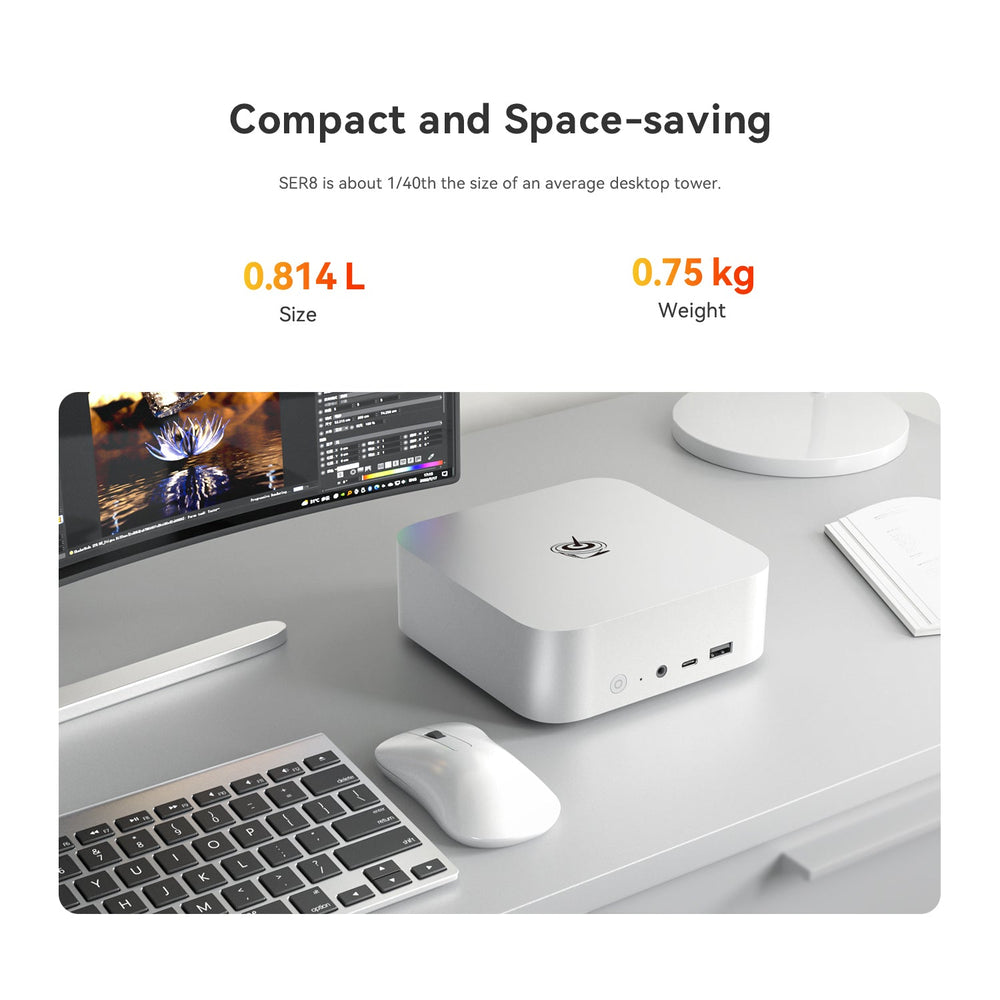 Beelink SER8 AMD Ryzen™ 7 8845HS MINI PC 8C/16T Frequency up to 5.1GHz