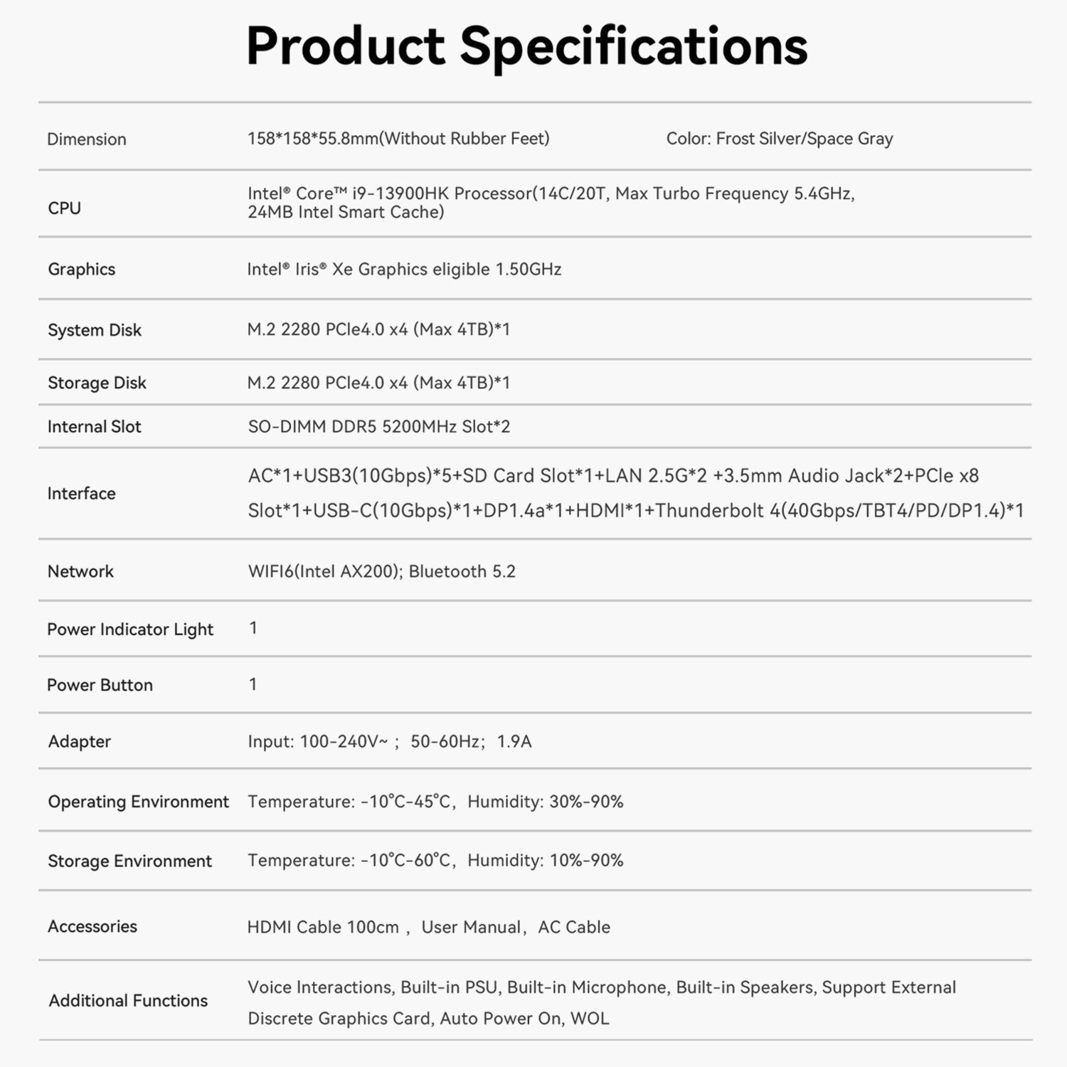 Beelink GTi13 Ultra Intel® Core™ i9-13900HK