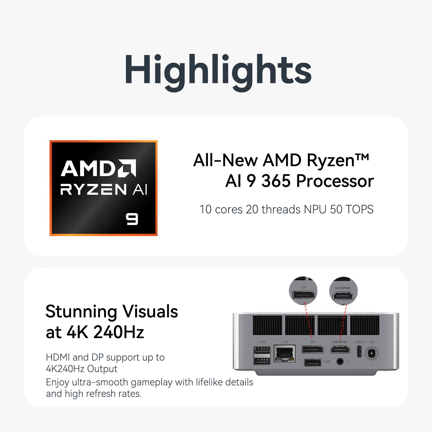 Beelink SER9 PRO AMD Ryzen™ Al 9 365