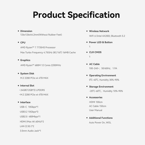 Beelink EQR7 AMD Ryzen 7735HS