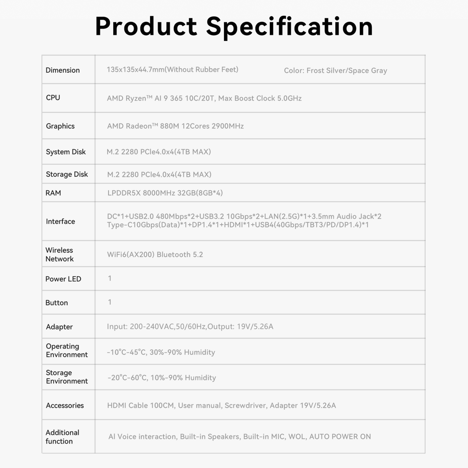 Beelink SER9 PRO AMD Ryzen™ Al 9 365