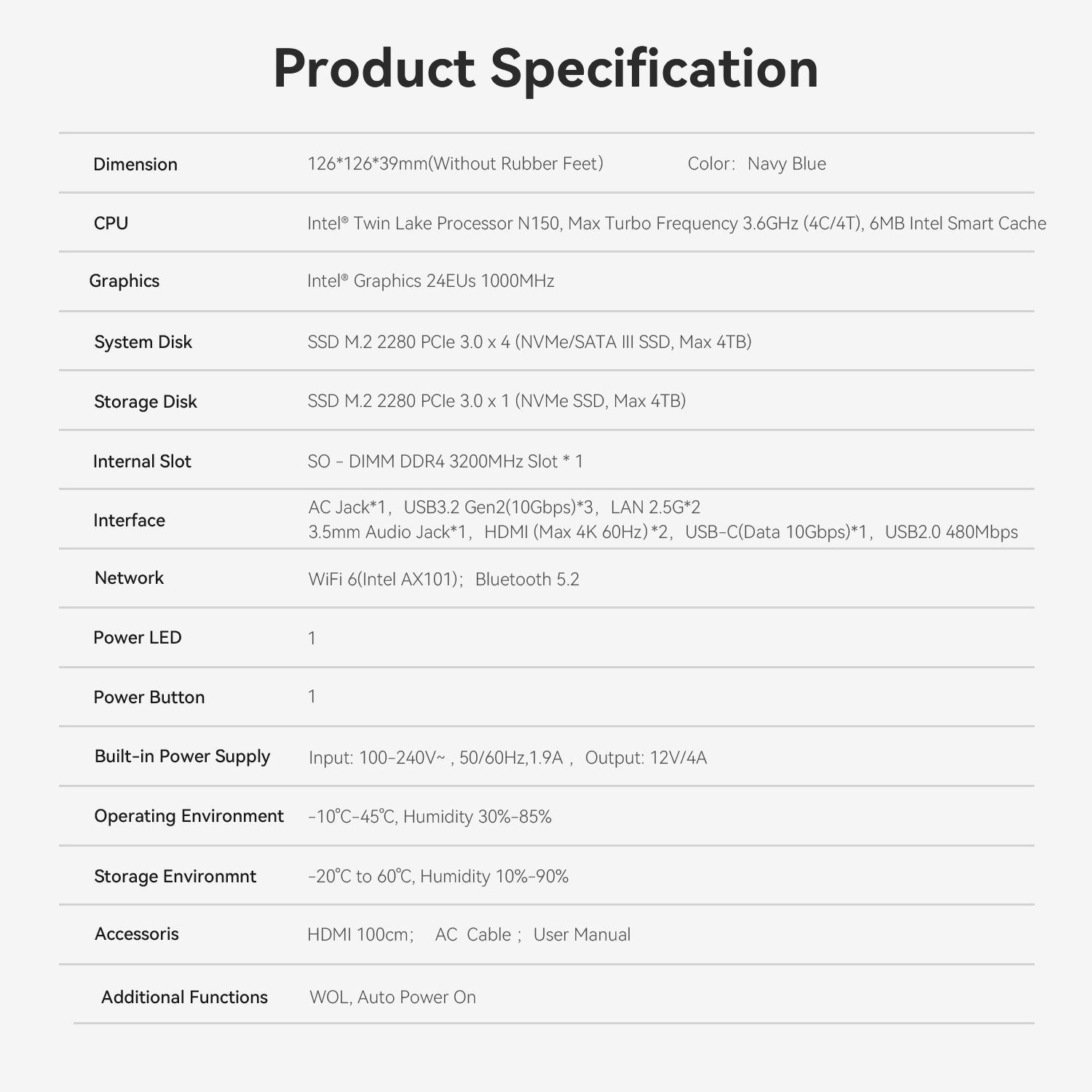 Beelink EQ14 Intel® Twin Lake N150