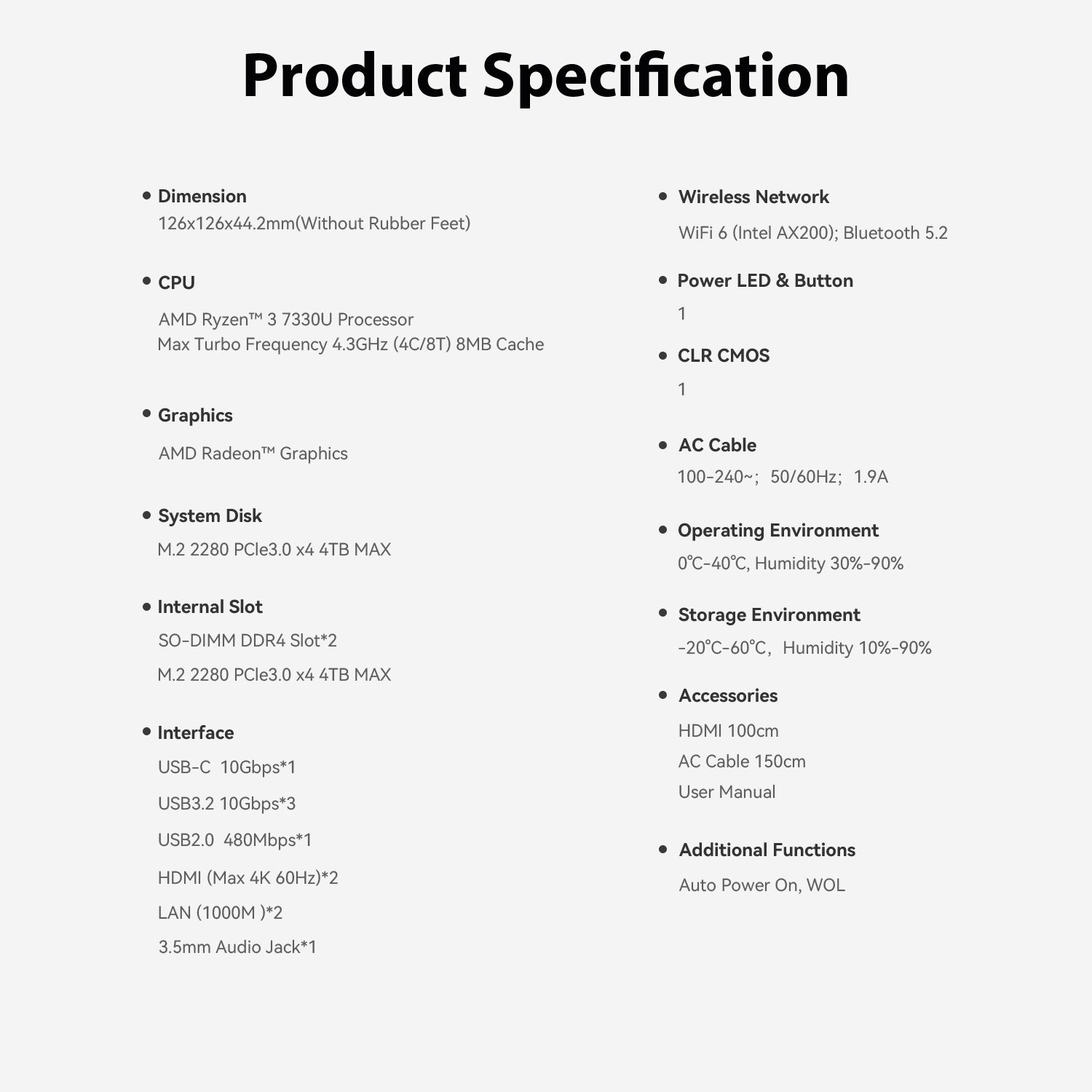 Beelink EQR5 AMD Ryzen™ 5 5500U/7330U