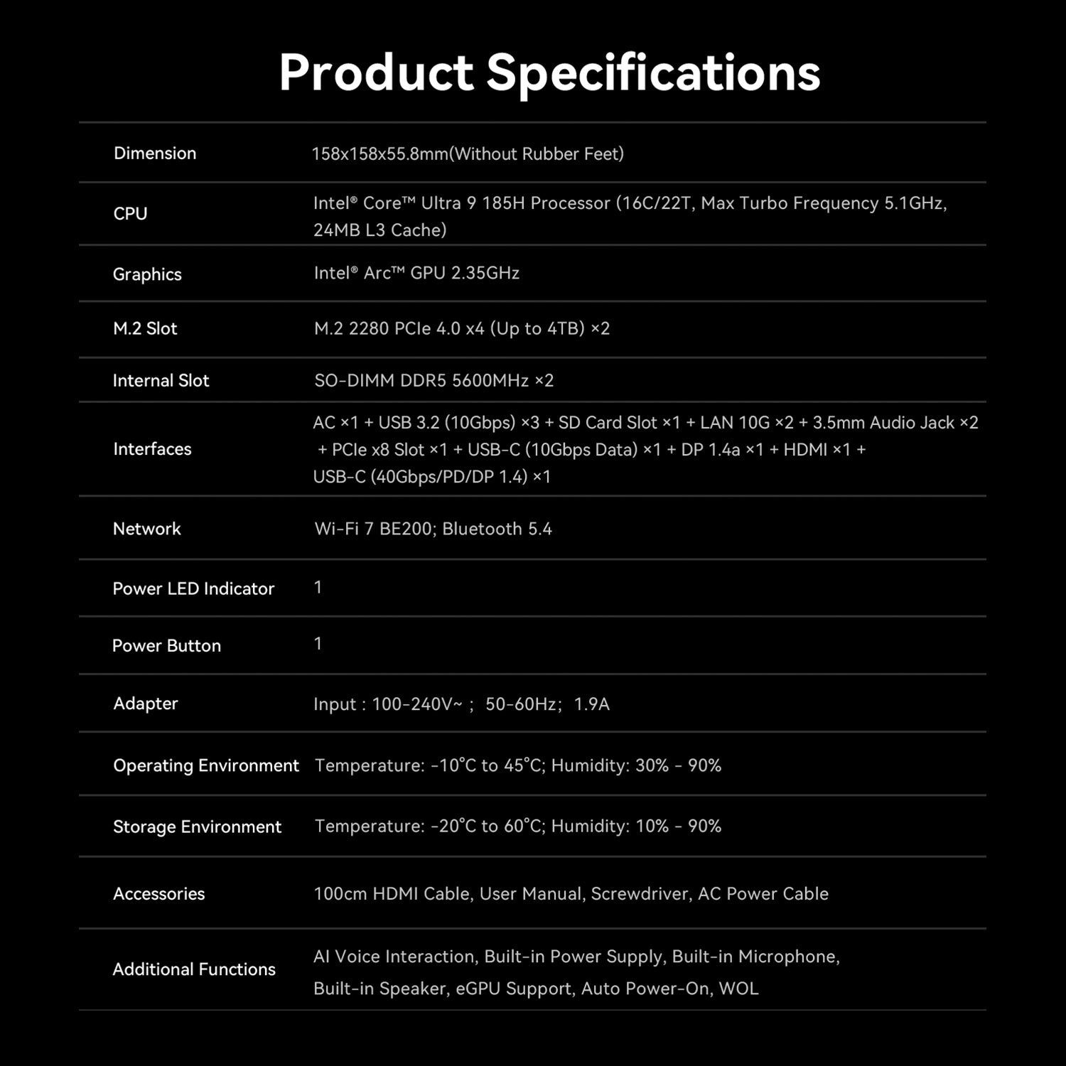 Beelink GTi14 Ultra AI PC Intel® Core™ UItra 9 185H (OpenClaw preinstalado)