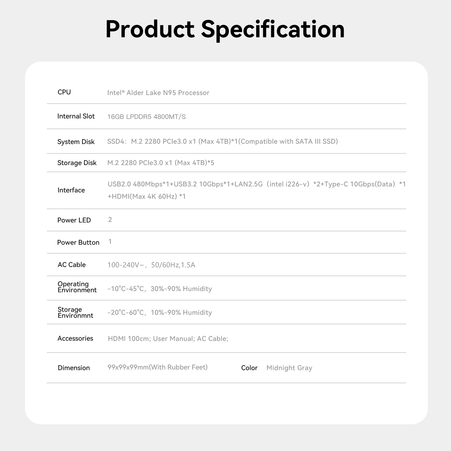 Beelink ME mini 6-slot Home Storage NAS Mini PC