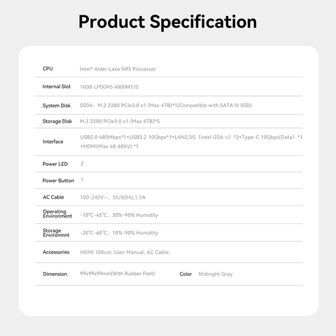 Beelink ME mini 6-slot Home Storage NAS Mini PC