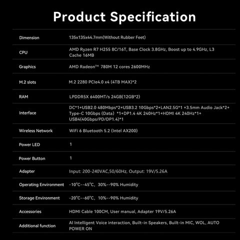 Beelink SER9 Pro AMD Ryzen™ 7 H 255 (OpenClaw Pre-Installed)