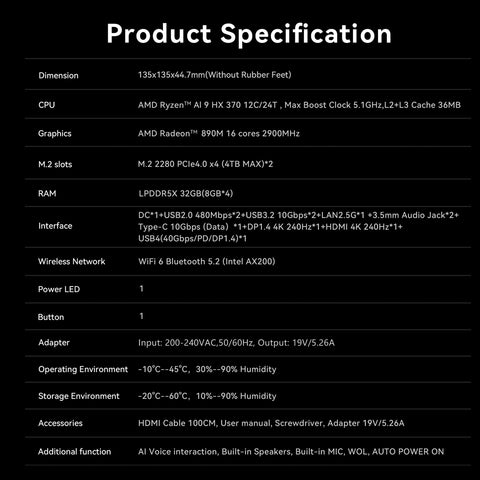 Beelink SER9 PRO AMD Pro Ryzen™ AI 9 HX 370 (OpenClaw & Local LLM Pre-installed )