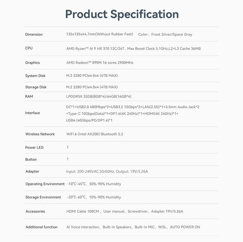 Beelink SER9 PRO AMD Pro Ryzen™ AI 9 HX 370